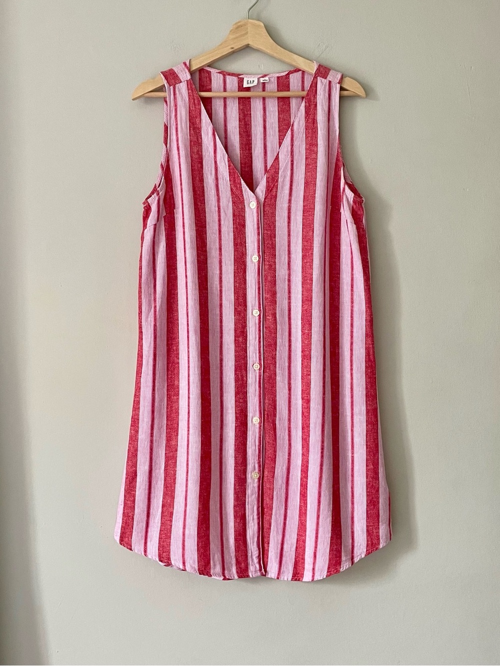 GAP Linen Blend Button Down Dress
